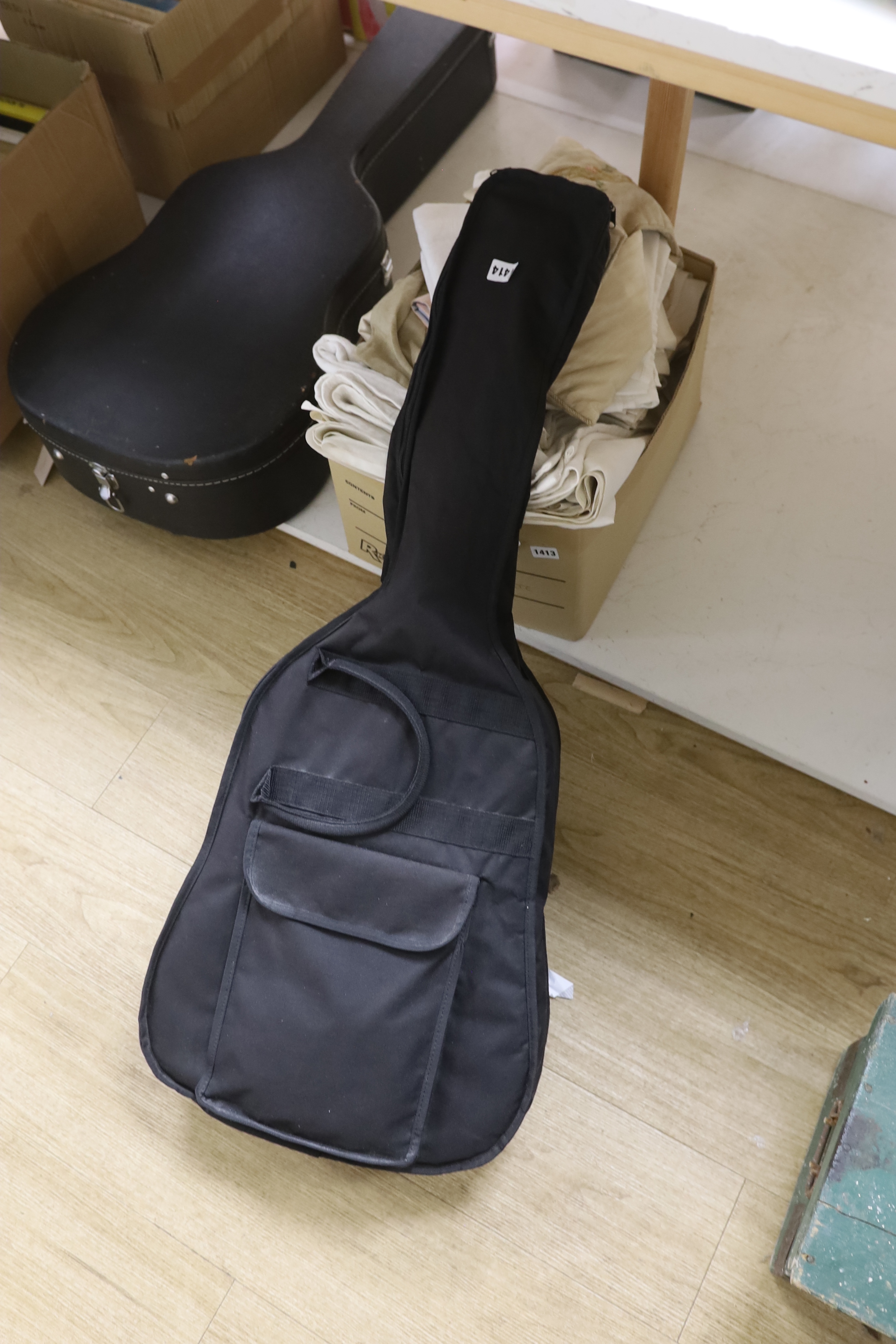 A Rockwood acoustic guitar, in a soft case